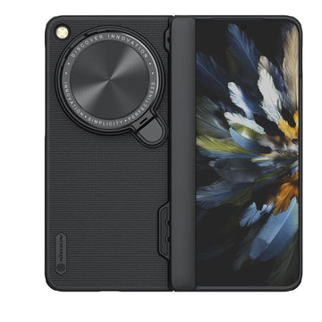 Nillkin Case for OnePlus Open (7.82" Inch) Super Frosted Shield Prop Flip Style Lens Camera Protect Mobile Holder TPU + PC Wireless Charging Black Color