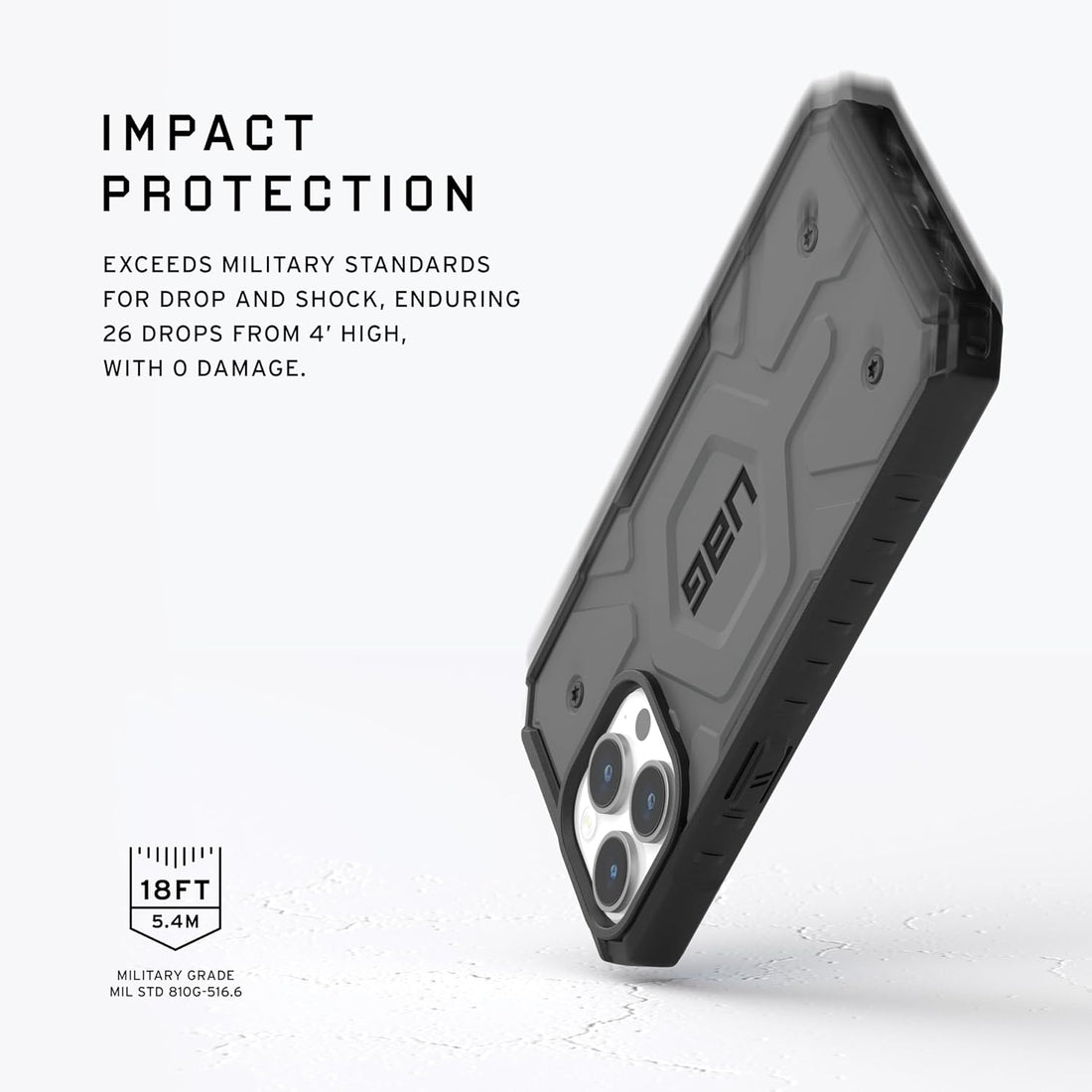 Urban Armor Gear TPU+PC iPhone 16 Pro Max UAG Case, Pathfinder Mag-Safe Compatible, Slim Fit Rugged Protective Case/Cover Designed For iPhone 16 Pro Max (Military Drop Tested) - Grey