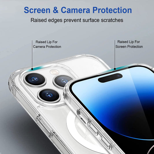 Animated Hard PC with IC Protective Military Grade Magnetic Clear Cover for iPhone 16 Case [Compatible with MagSafe]