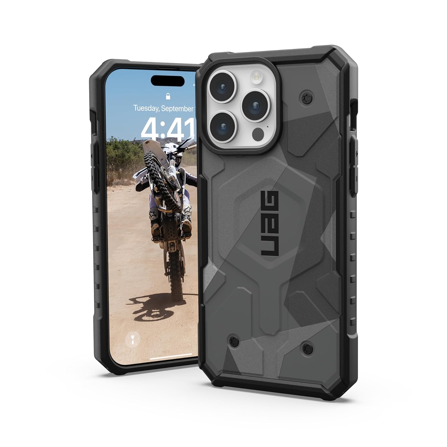 Urban Armor Gear UAG iPhone 15 Plus Case, Pathfinder Mag-Safe Compatible, Slim Fit Rugged Protective Case/Cover Designed for iPhone 15 Plus (6.7-Inch) (2023) (Military Drop Tested) - Ash