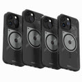 Aulumu A15 TPU for iPhone 14 Pro Magnetic Case - IMD Technology - Compatible with Magsafe [Aluminum Alloy Camera Frame] Semitranslucent - Black - mobilecasez