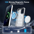 wlons Magnetic for iPhone 15 Pro  Case,Compatible with Magsafe Anti-Slip Hard Armor Military Grade Shockproof Cover with Translucent Matte Full Body Rugged Heavy Duty Protection Phone Case - Grey - mobilecasez