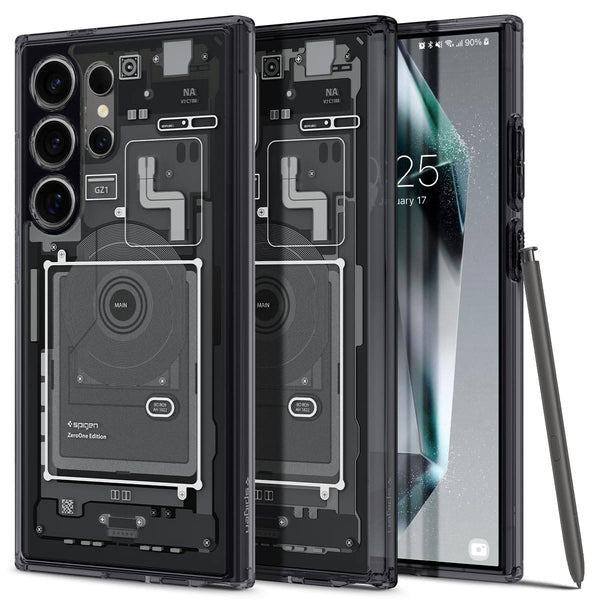 Spigen Ultra Hybrid Back Cover Case Compatible With Galaxy S24 (Tpu + Poly Carbonate | Zero One), Black - mobilecasez