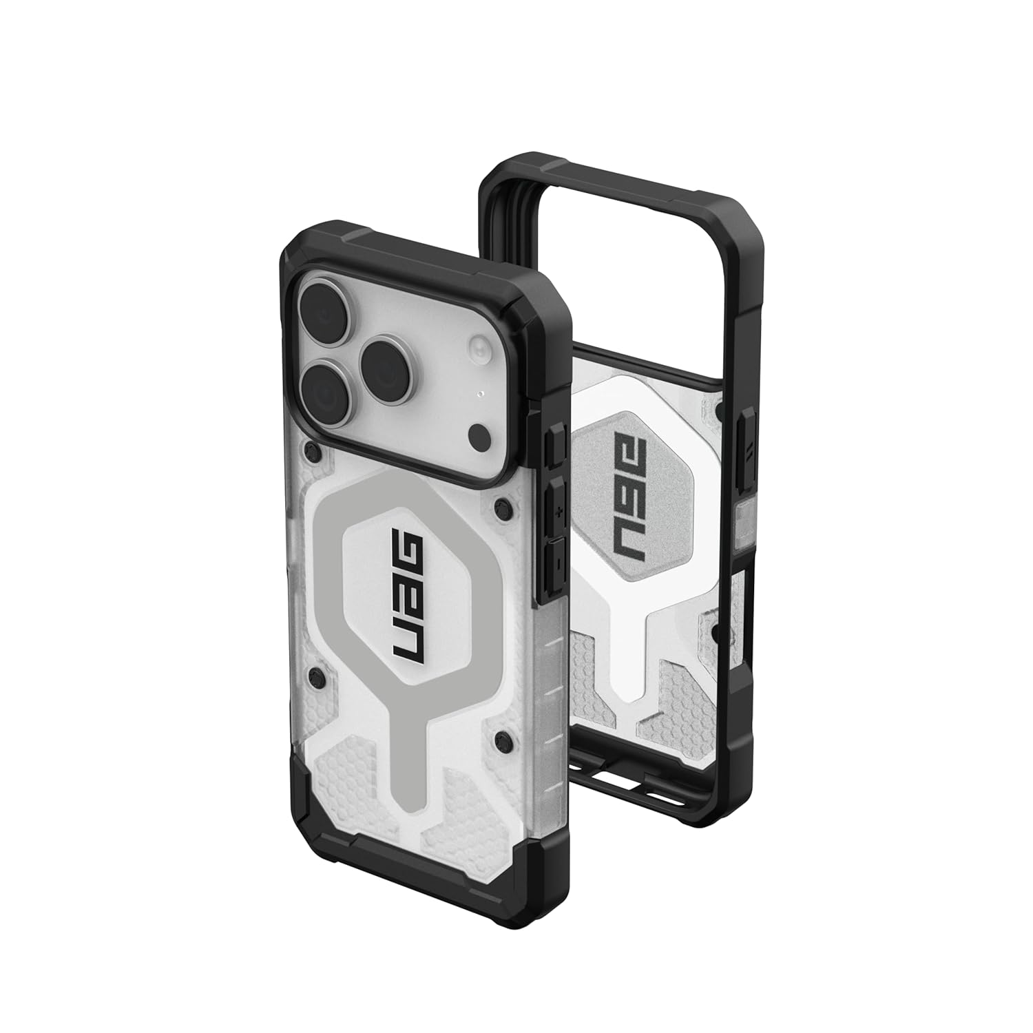 Urban Armor Gear UAG Pathfinder Clear Mag-Safe Compatible, Rugged Shockproof Anti-Slip Military Grade Protective Case/Cover Designed for iPhone 17 Pro Max (2025) - Ice
