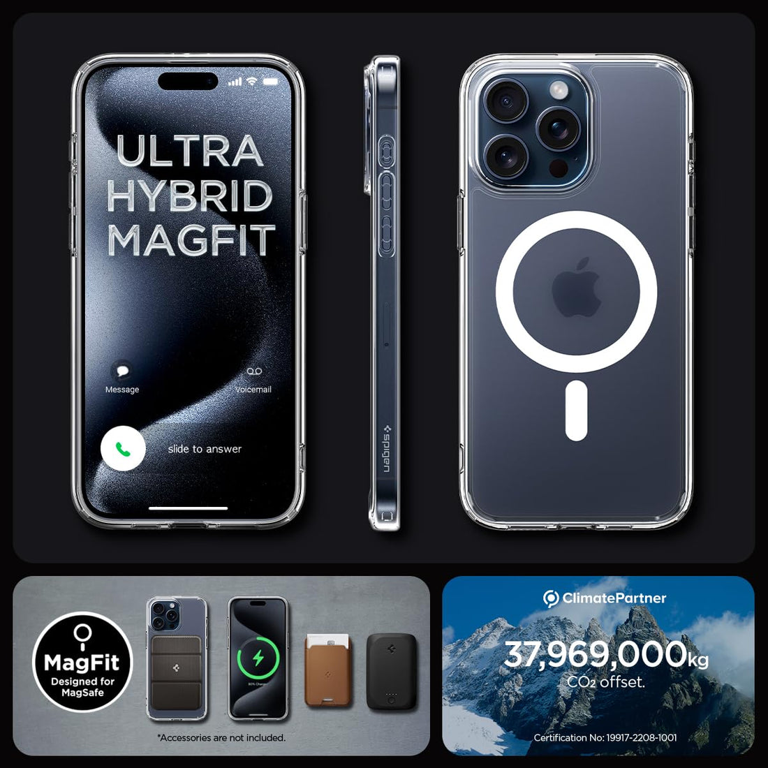 Spigen Ultra Hybrid Magfit Back Cover Case Compatible with iPhone 16 (TPU + Poly Carbonate | Frost Clear) - mobilecasez
