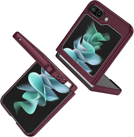 Samsung Galaxy Z Flip 5 5G Phone Case |Liquid Silicone| Thin, Slim, Soft Rubber Gel Case | Raised Bezels for Extra Protection of Camera & Screen (Wine).