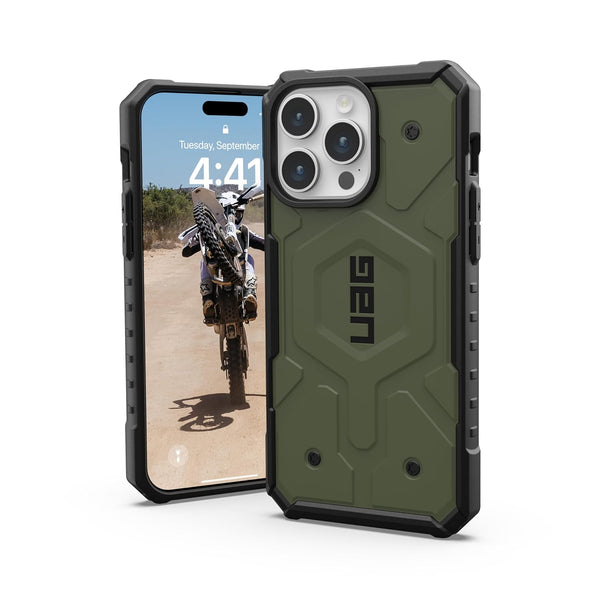 Urban Armor Gear TPU+PC iPhone 15 Pro Max UAG Case, Pathfinder Mag-Safe Compatible, Slim Fit Rugged Protective Case/Cover Designed For iPhone 15 Pro Max (Military Drop Tested) - Green - mobilecasez