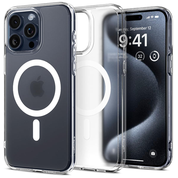 Spigen Ultra Hybrid Magfit Back Cover Case Compatible with iPhone 16 Pro Max (TPU + Poly Carbonate | Frost Clear)