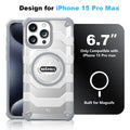 wlons Magnetic for iPhone 15 Pro  Case,Compatible with Magsafe Anti-Slip Hard Armor Military Grade Shockproof Cover with Translucent Matte Full Body Rugged Heavy Duty Protection Phone Case - Grey - mobilecasez