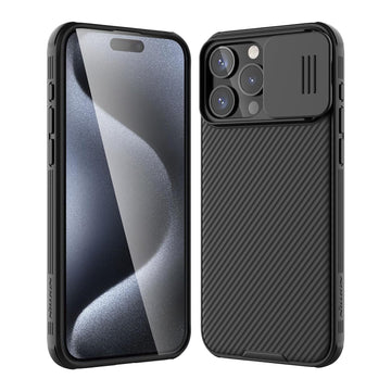 Nillkin Case for Apple iPhone 15 Pro (6.1" Inch) CamShield Pro Camera Slider Double Layered Protection TPU + PC Black Color