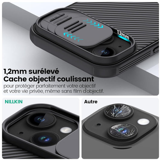 Nillkin Case for Apple iPhone 14 (6.1" Inch) CamShield Pro Camera Slider Double Layered Protection TPU + PC Black Color