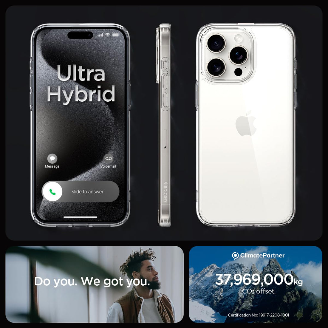 Spigen Ultra Hybrid Back Cover Case Compatible with iPhone 16 (TPU + Poly Carbonate | Crystal Clear) - mobilecasez