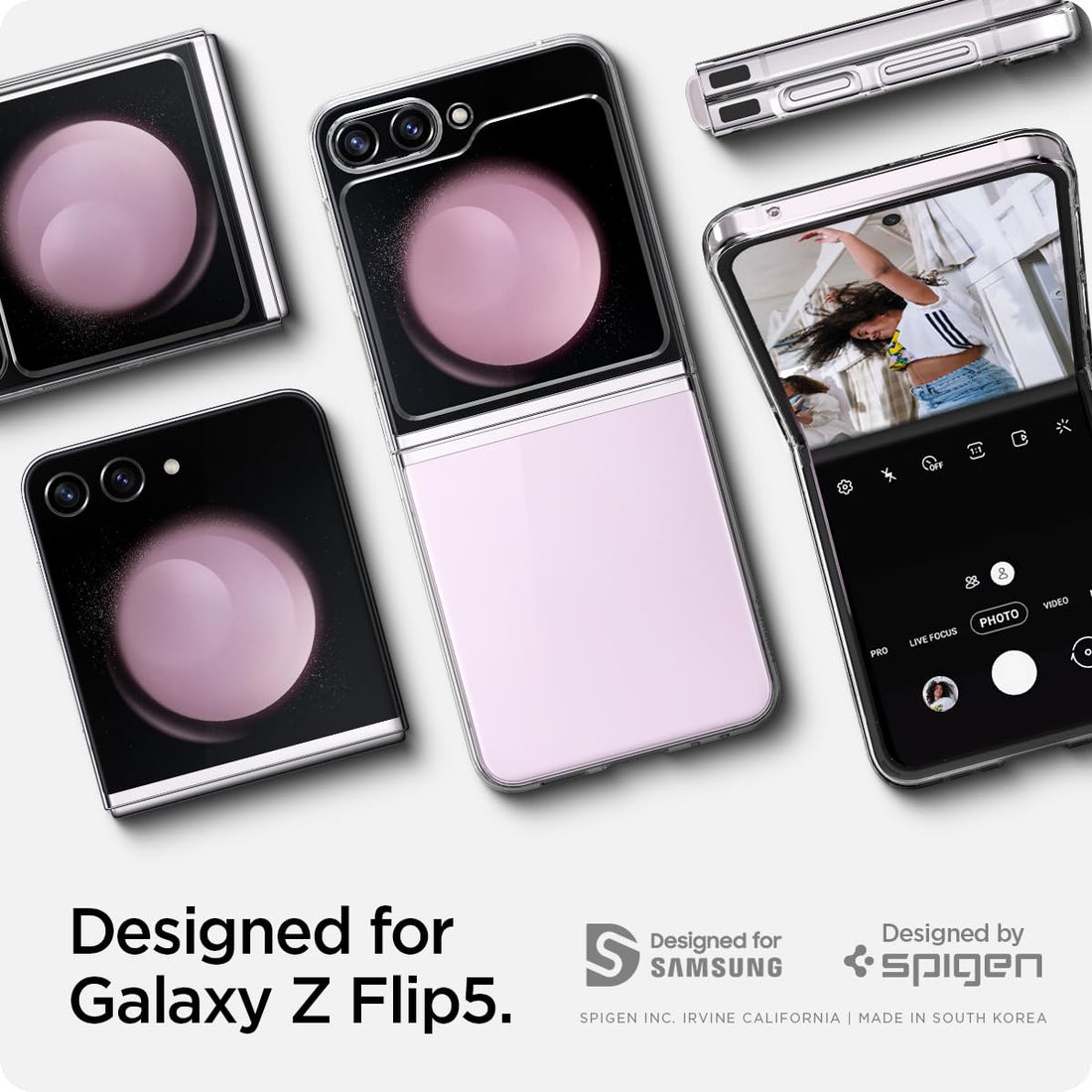 Spigen Air Skin Back Cover Case Compatible with Galaxy Z Flip 5 (Poly Carbonate | Crystal Clear) - mobilecasez