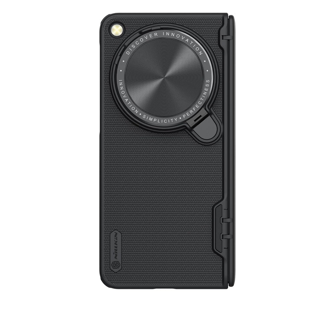 Nillkin Case for OnePlus Open (7.82" Inch) Super Frosted Shield Prop Flip Style Lens Camera Protect Mobile Holder TPU + PC Wireless Charging Black Color - mobilecasez