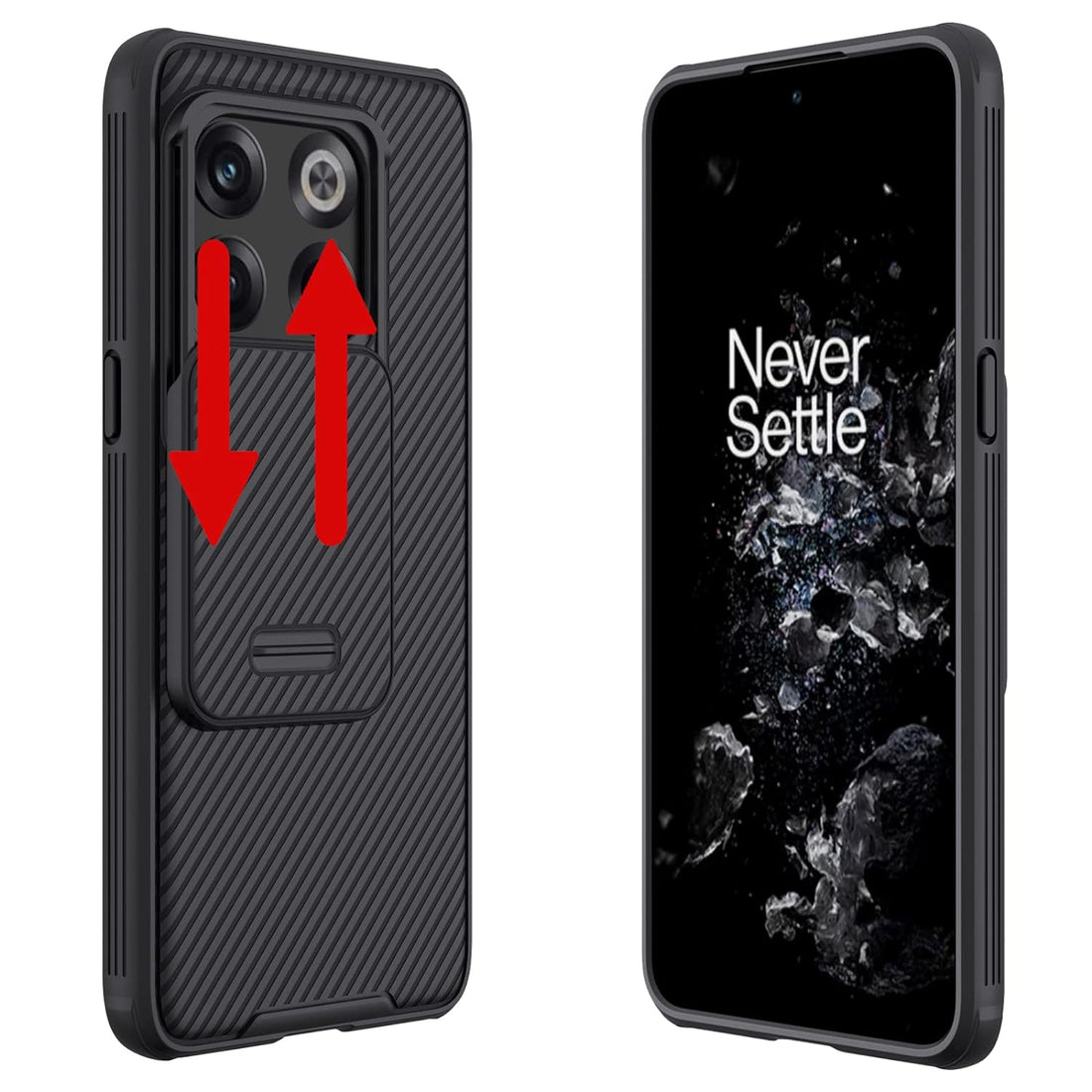 Nillkin Case for OnePlus 10T (1+10) T (6.7" Inch) CamShield Pro Camera Slider Double Layered Protection TPU + PC Black Color - mobilecasez