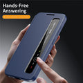 Samsung Galaxy S26 Ultra Case Smart View Window Leather Phone Cover - Blue - mobileCasez