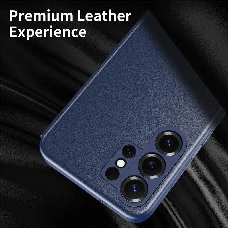 Samsung Galaxy S26 Ultra Case Smart View Window Leather Phone Cover - Blue - mobileCasez