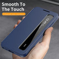 Samsung Galaxy S26 Ultra Case Smart View Window Leather Phone Cover - Blue - mobileCasez