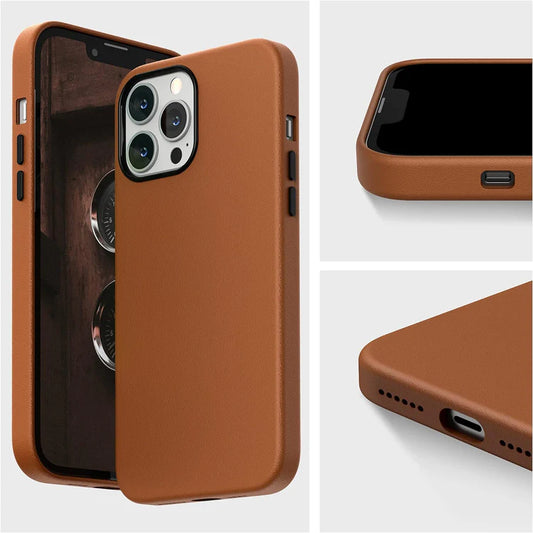 KZDOO Case for iPhone 15 Pro Max Noble Collection Premium PC+PU Leather Case with Official Design Phone Cover (iphone 15 Pro Max, Brown)