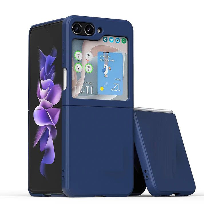 Samsung Galaxy Z Flip 5 5G Phone Case |Liquid Silicone| Thin, Slim, Soft Rubber Gel Case | Raised Bezels for Extra Protection of Camera & Screen (Blue).