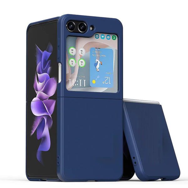 Samsung Galaxy Z Flip 6 5G Phone Case |Liquid Silicone| Thin, Slim, Soft Rubber Gel Case | Raised Bezels for Extra Protection of Camera & Screen (Blue). - mobilecasez