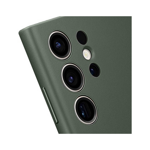 Samsung Galaxy S24 Ultra Case- Leather Full Cover Protective Case with Soft Microfiber Lining Samsung S24 Ultra Phone Case (Green) - mobilecasez