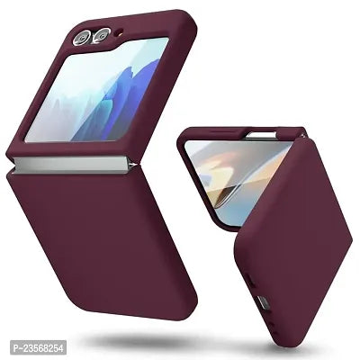 Back Cover Liquid Silicone Full Protection Shock Proof for Samsung Galaxy Z Flip 5 Samsung Galaxy Z Flip 5 Back Cover (Samsung-Silicone Z Flip 5, Wine)