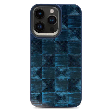 Kajsa Textured Luxuries Phone Protection case Back Case for iPhone 15 Pro. (Blue)