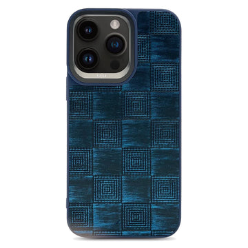 Kajsa Textured Luxuries Phone Protection case Back Case for iPhone 15. (Blue)