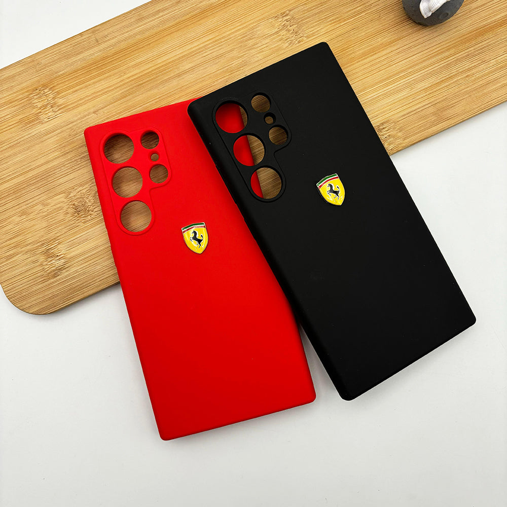 Ferrari FESSIHCN65R Scuderia Silicone Case with Logo Shield for Samsung 24 Ultra (Red) - mobilecasez