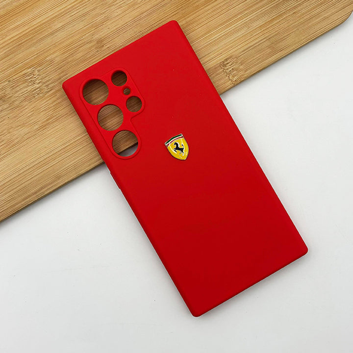 Ferrari FESSIHCN65R Scuderia Silicone Case with Logo Shield for Samsung 24 Ultra (Red)