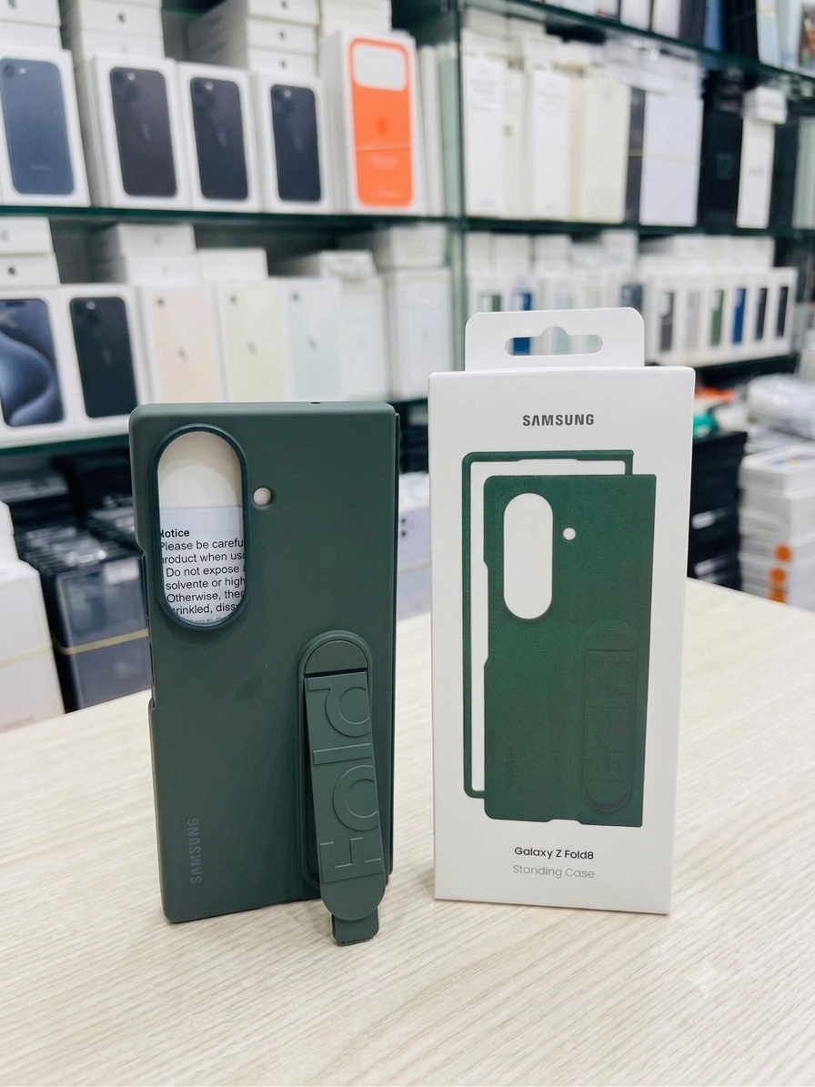 Ultra Hybrid Compatible with Samsung Galaxy Z Fold 8 Case/Cover with Stand & Protection | Silicone Cover with Kickstand (Green)