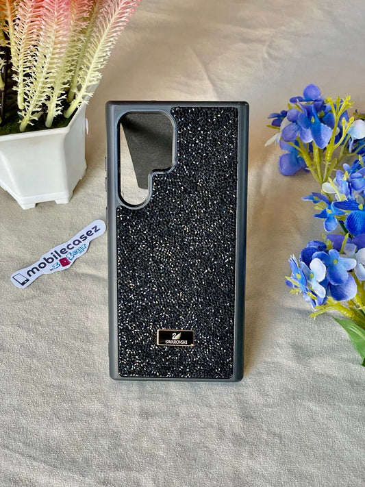 Swarovski Crystal Stone Premium Luxury Case Cover for Samsung (Samsung S23 Ultra, Black)