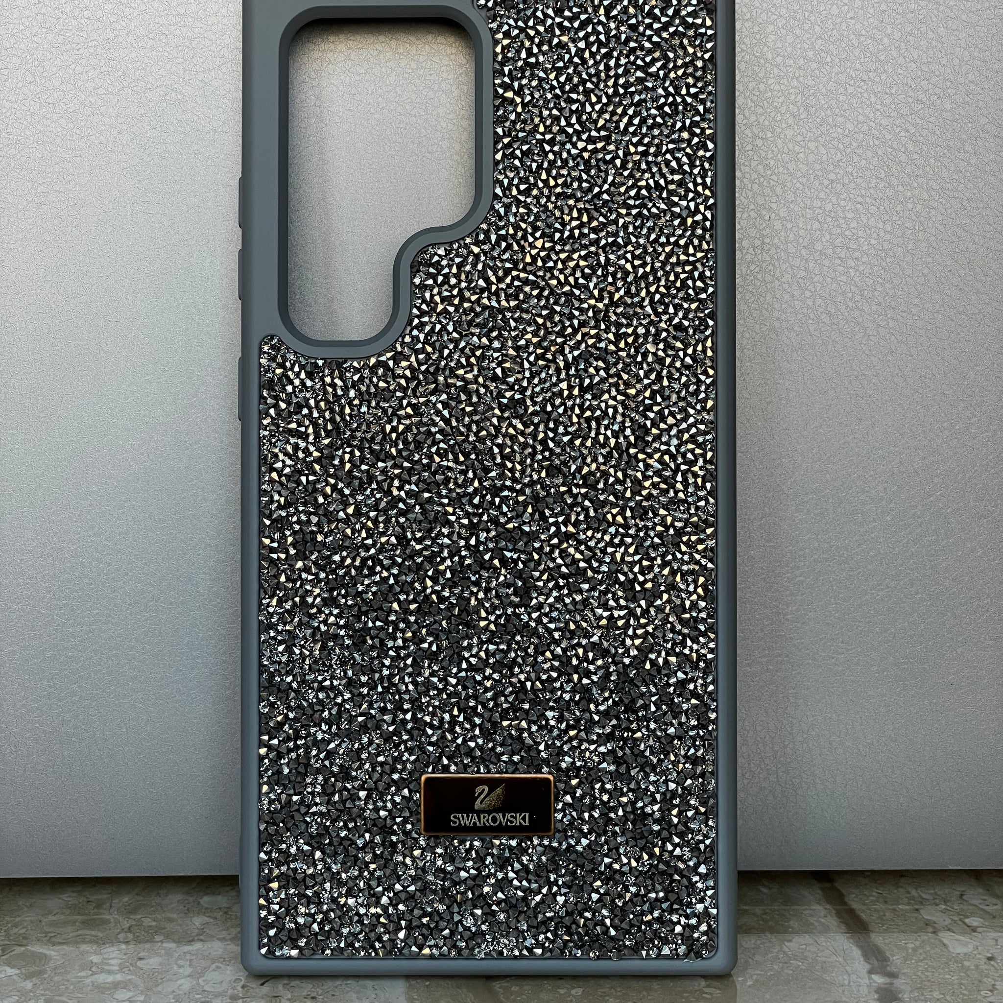 Swarovski Crystal Stone Premium Luxury Case Cover for Samsung (Samsung S23, Titanium)