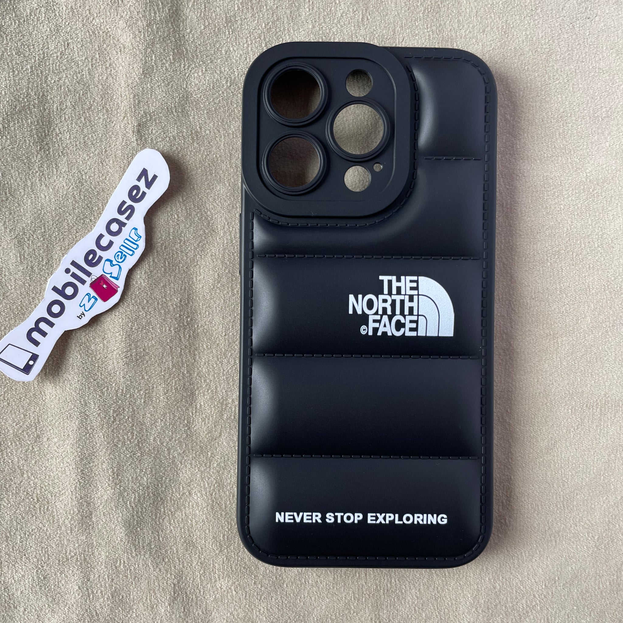 Puffer Case Camera Protection Soft Back Cover for Apple iPhone 15 Pro - The North Face Large