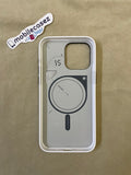 Aulumu A15 Vegan Leather for iPhone 15 Pro Max Magnetic Case [Unique Cooling Window] - Compatible with Magsafe [Metal Individual Buttons] - White - mobilecasez