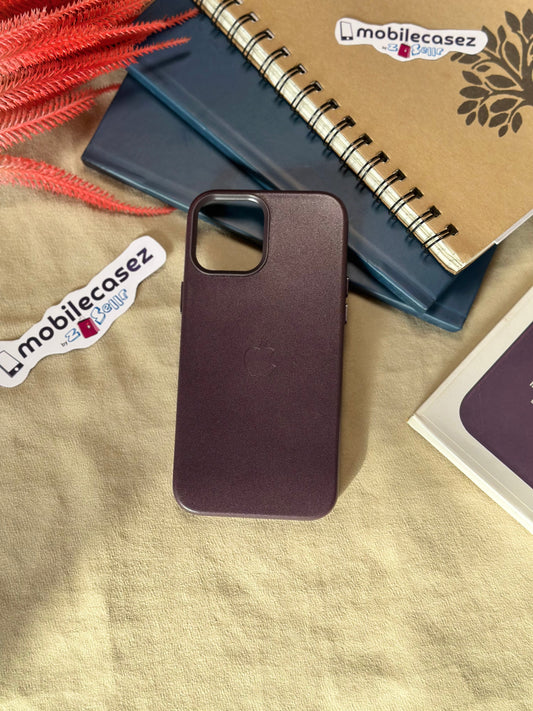 iPhone 14 Pro Max Leather Cover with MagSafe, Premium Apple Original iPhone 14 Pro Max Leather Case with MagSafe Dark Cherry Violet