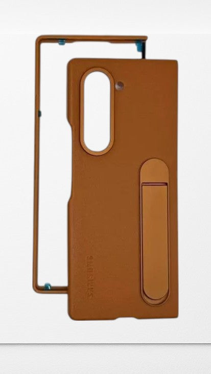 KINDSUIT Leather Case with Stand for Samsung Galaxy Z Fold 7 - Brown