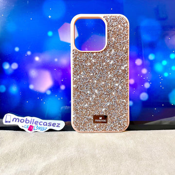 iPhone 14 Pro Swarovski High Crystal Case Original Swarovski Glitter Cover for iPhone 14 Pro Golden
