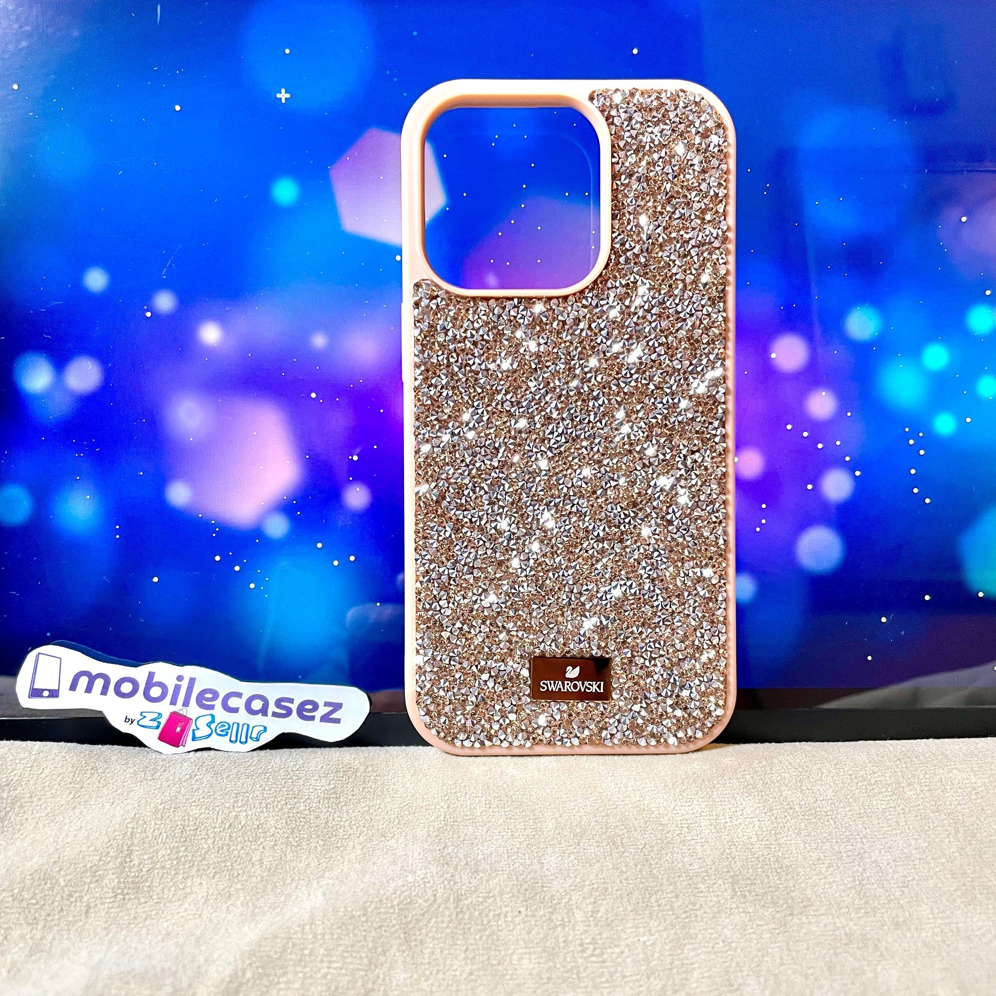 iPhone 15 Swarovski High Crystal Case Original Swarovski Glitter Cover for iPhone 15 Golden