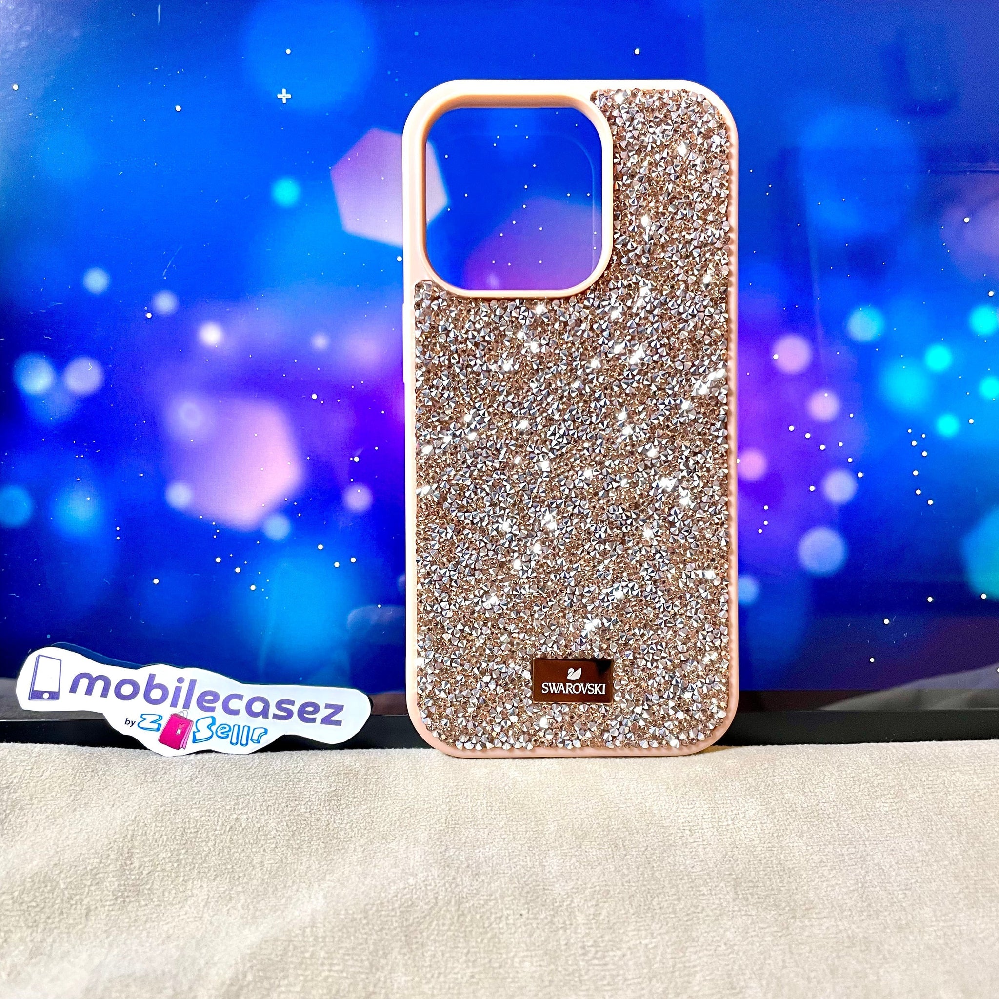 iPhone 15 Pro Swarovski High Crystal Case Original Swarovski Glitter Cover for iPhone 15 Pro Golden