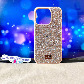 iPhone 15 Plus Swarovski High Crystal Case Original Swarovski Glitter Cover for iPhone 15 Plus Golden