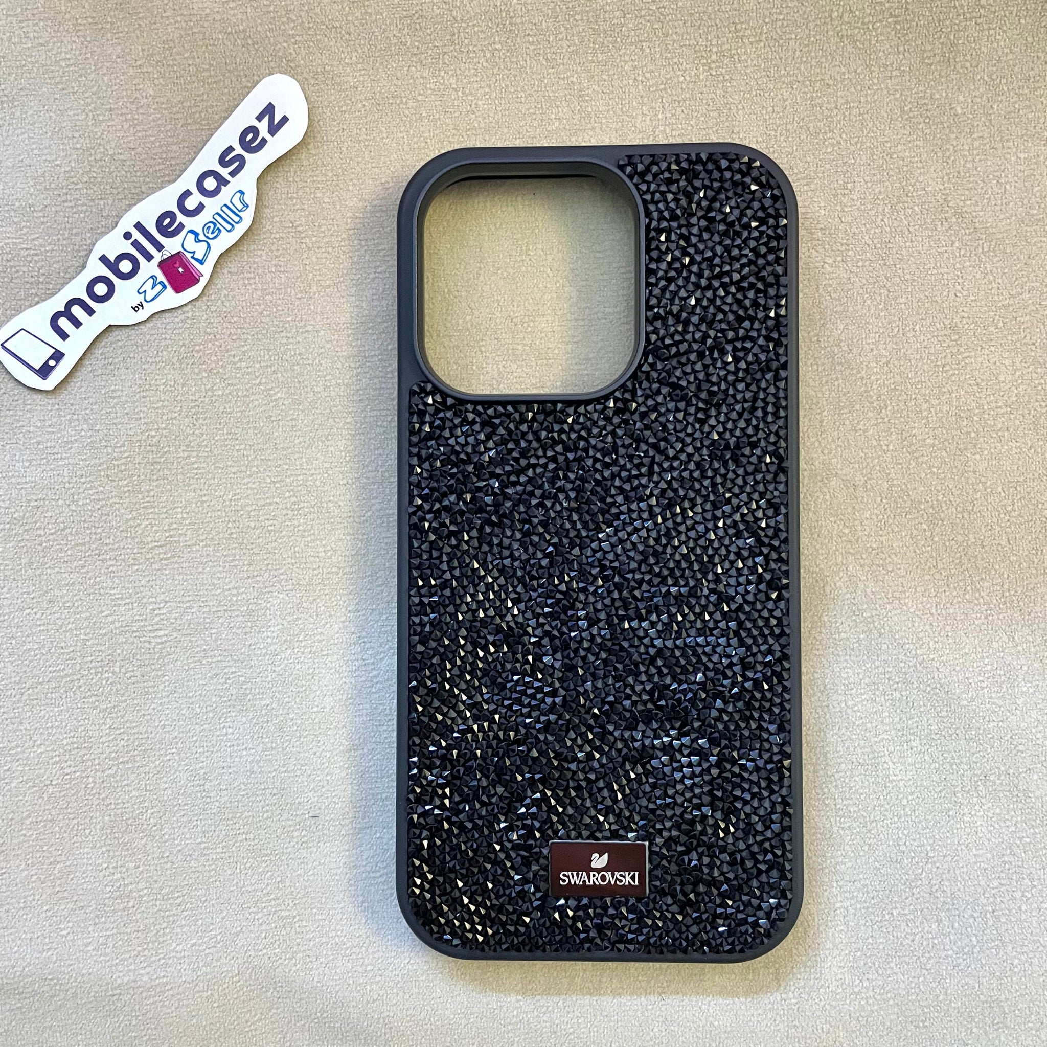 iPhone 15 Swarovski High Crystal Case Original Swarovski Glitter Cover for iPhone 15 Black