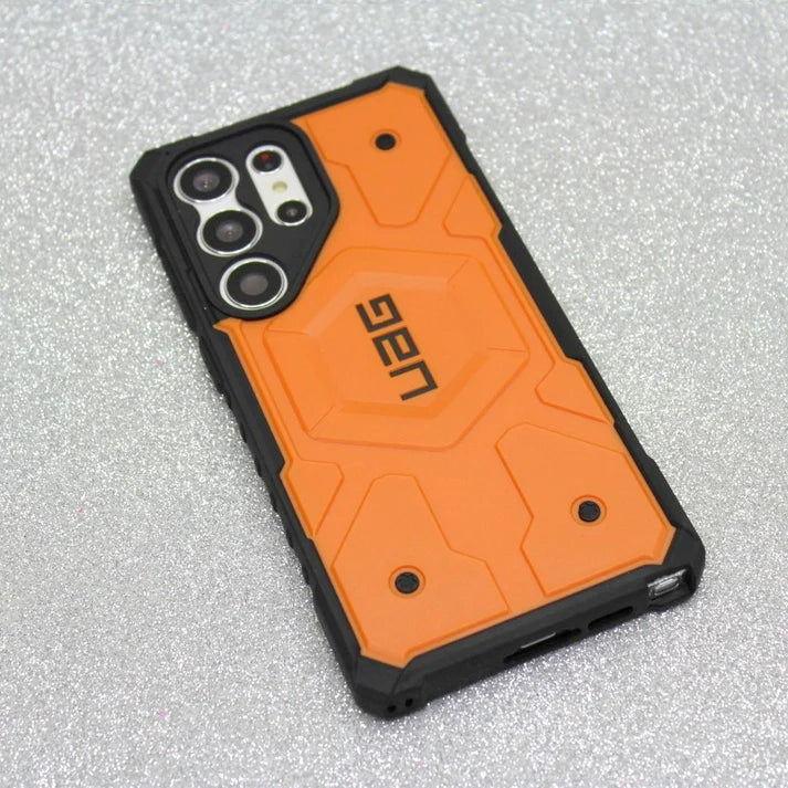 Urban Armor Gear Thermoplastic Polyurethane Pathfinder Rugged Featherlight Shockproof Protective Case/Cover Designed For Galaxy S23 Ultra 5G (6.8-Inch) UAG Case 2024,Magnetic Charging Compatible - Orange - mobilecasez