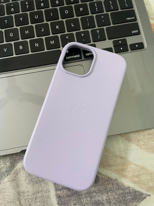 Apple iPhone 15 Leather Cover with MagSafe - LAVENDER