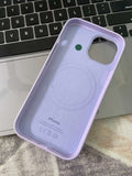 Apple iPhone 15 Leather Cover with MagSafe - LAVENDER