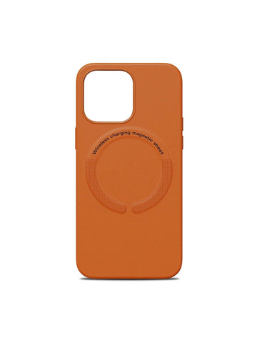 iPhone 14 Pro Max Leather Cover with Mag-Safe, Premium Apple iPhone 14 Pro Max Leather Case with Mag-Safe Orange