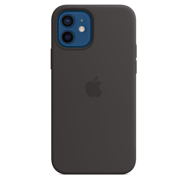 iPhone 12 Silicone Cover Original Silicone Case For Apple iPhone 12 Black - mobilecasez