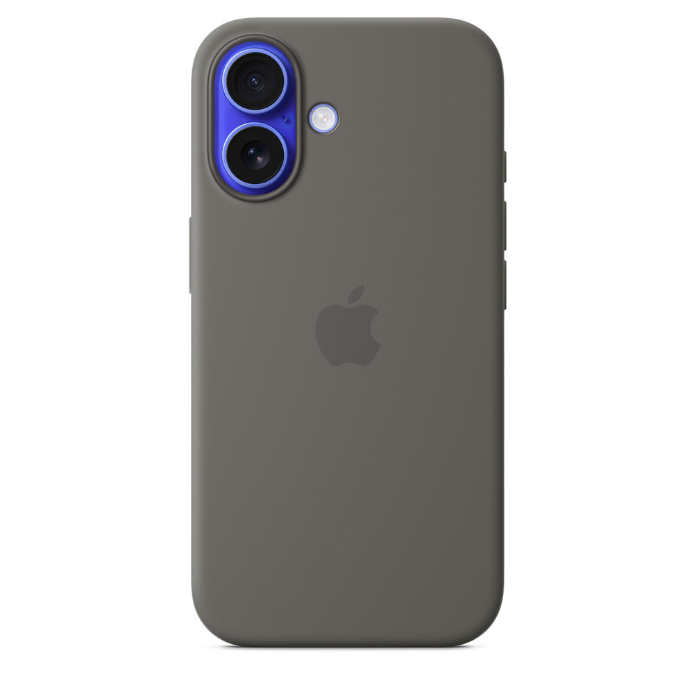 iPhone 16 Plus Leather Case, Compatible with MagSafe, Premium Tumbled Leather, Metal Buttons, Slim Fit&Durable, Distinctive Texture Cover Stone Grey