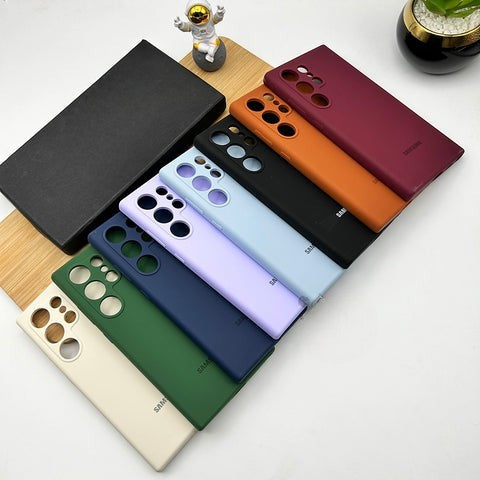 Samsung Galaxy S23 Soft Silky Liquid Silicon Case With Logo - Lavender